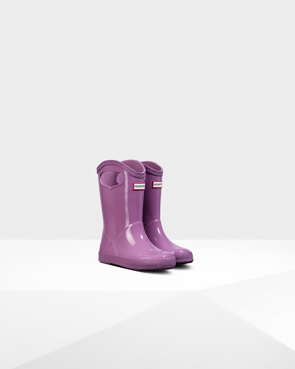 Kids Hunter Original First Classic Grab Handle Gloss - Rain Boots Purple - 0597-RMLAZ